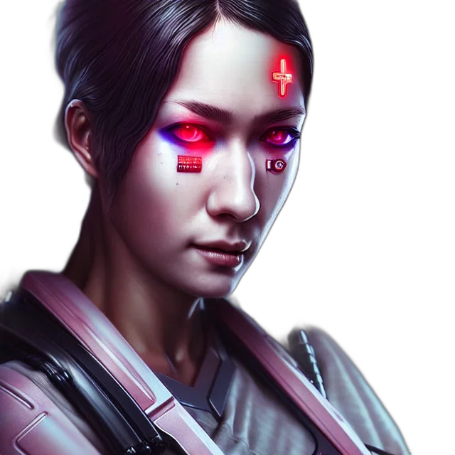 robot, face, cyberpunk, concept art transparent PNG cut-out