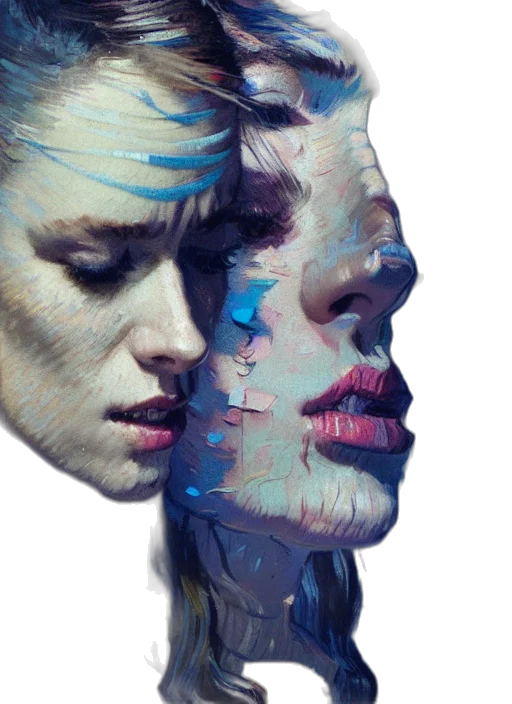 face, mask, photorealistic, cyberpunk transparent PNG cut-out