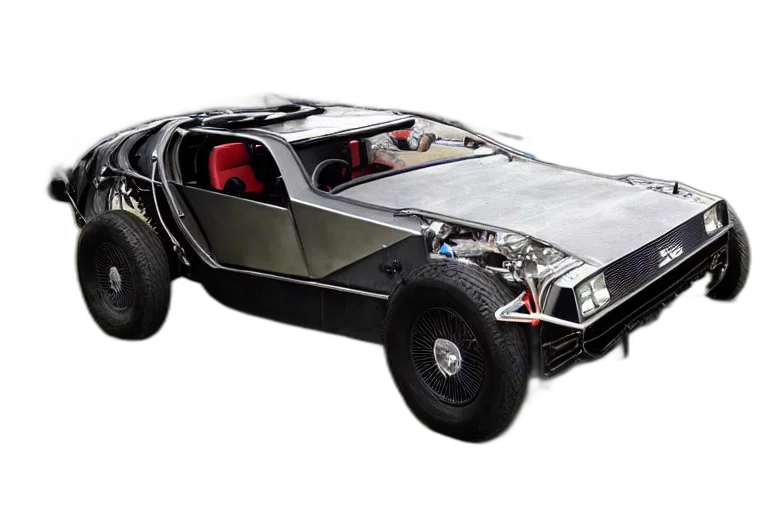 car, concept art, 3d render, delorean transparent PNG cut-out
