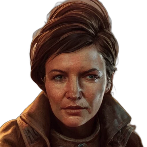face, staff, jacket, weapon transparent PNG cut-out