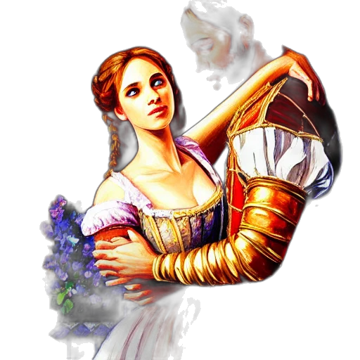 dress, staff, jewelry, crown transparent PNG cut-out