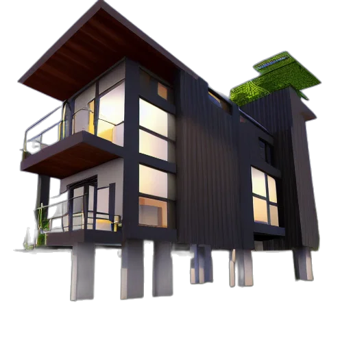 building, 3d render, concept art, photorealistic transparent PNG cut-out
