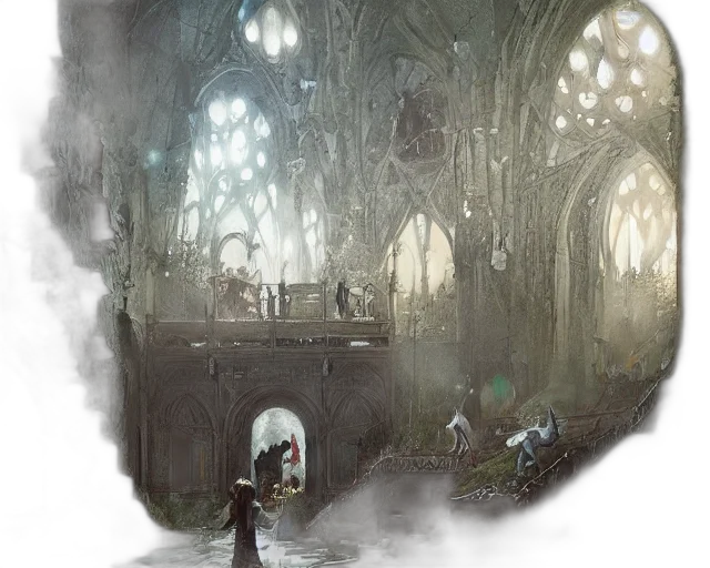 concept art, fantasy art, watercolor, 3d render transparent PNG cut-out