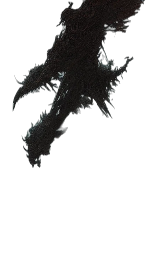 dragon, hair, mask, staff transparent PNG cut-out