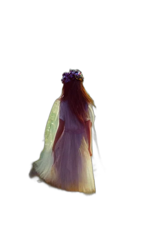dress, crown, hair, flower transparent PNG cut-out