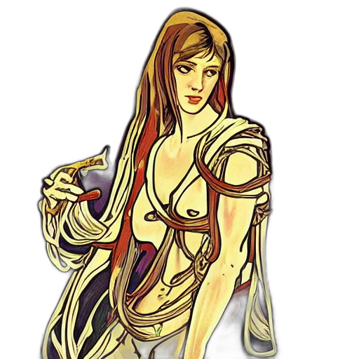 dress, jewelry, staff, concept art transparent PNG cut-out