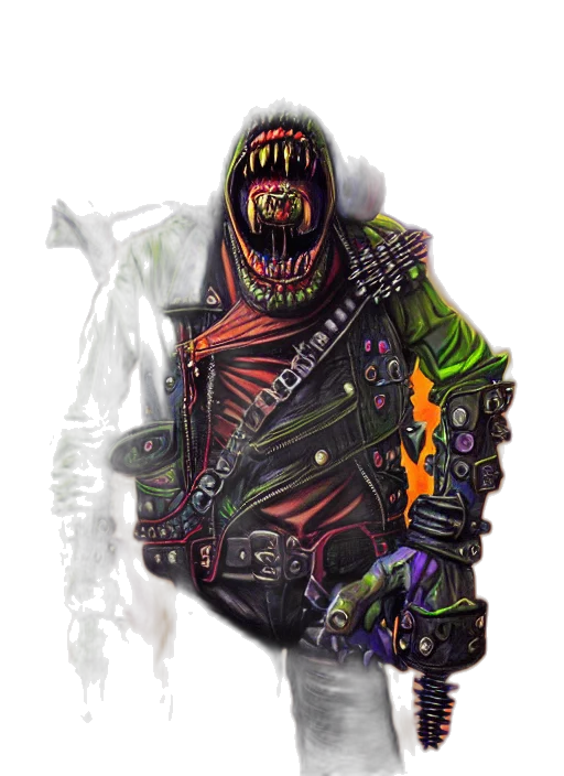 mask, staff, jacket, creature transparent PNG cut-out