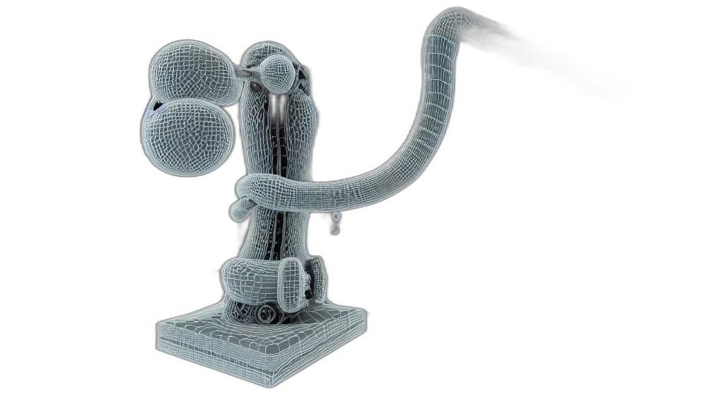 robot, staff, 3d render, concept art transparent PNG cut-out