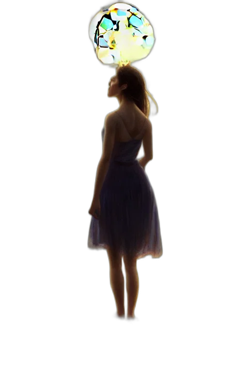 dress, staff, face, jewelry transparent PNG cut-out