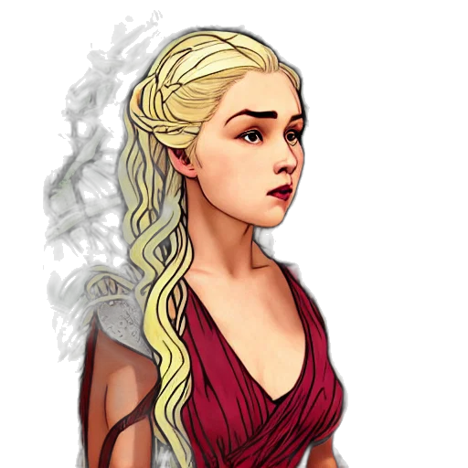dragon, dress, staff, fantasy art transparent PNG cut-out