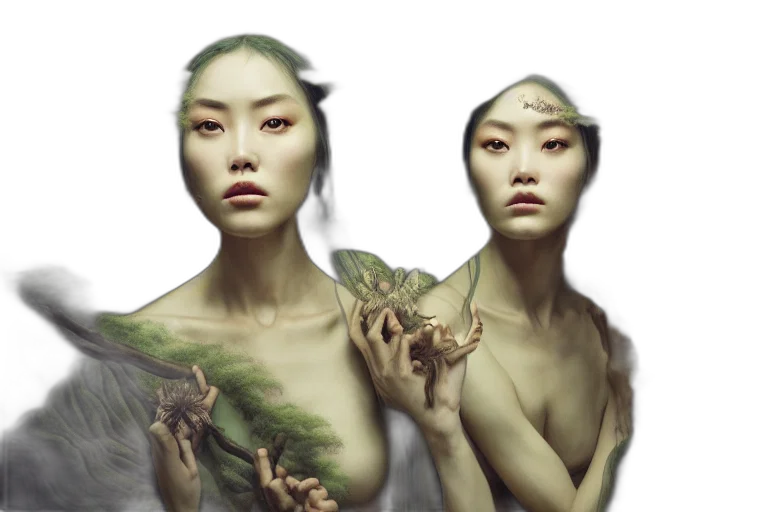 face, mask, creature, concept art transparent PNG cut-out