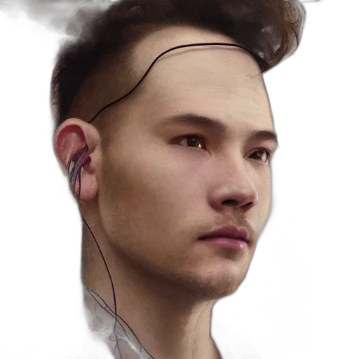 face, hair, staff, robot transparent PNG cut-out