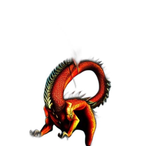 dragon, staff, creature, animal transparent PNG cut-out