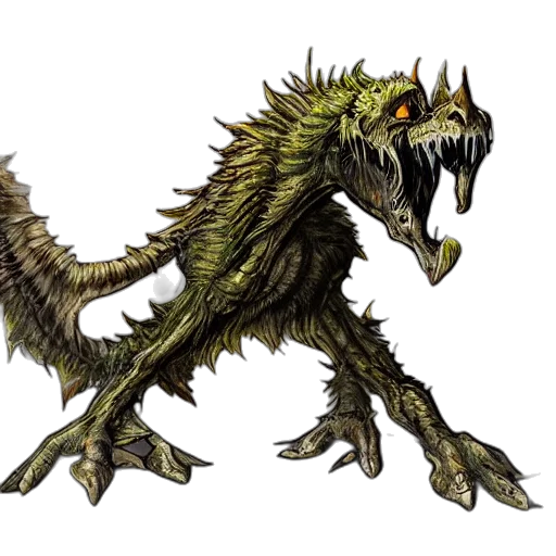 dragon, creature, animal, staff transparent PNG cut-out