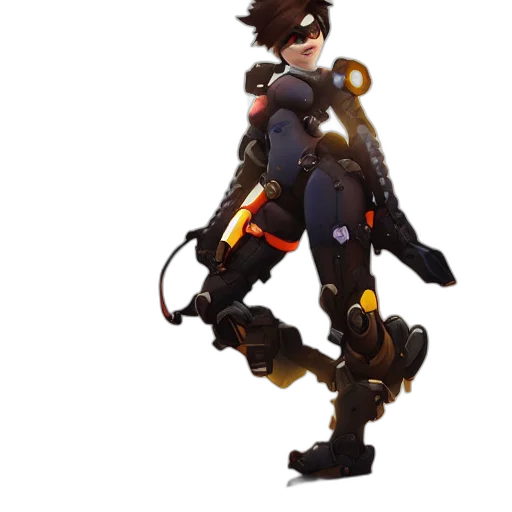 weapon, robot, jacket, staff transparent PNG cut-out