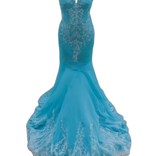 dress, blue, full, view transparent PNG cut-out