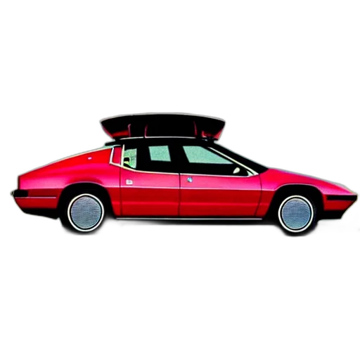 car, concept art, vaporwave, 3d render transparent PNG cut-out