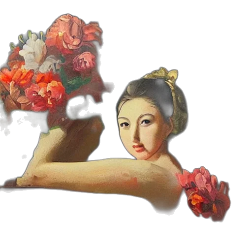 crown, flower, photorealistic, oil painting transparent PNG cut-out