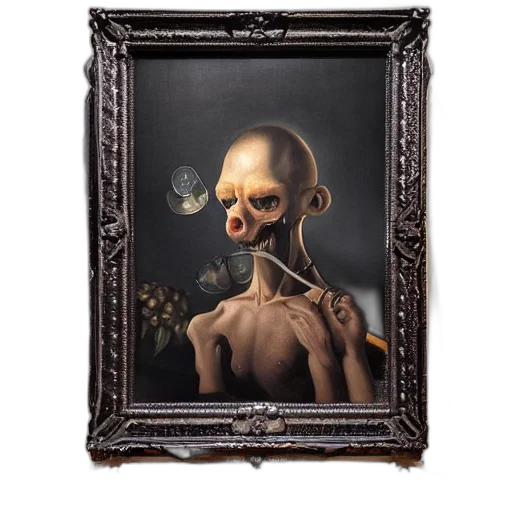 face, mask, creature, staff transparent PNG cut-out