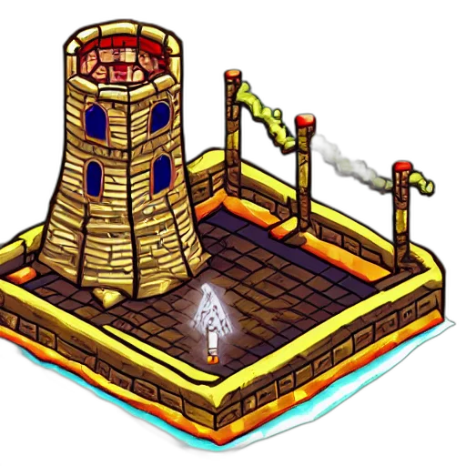 building, crown, weapon, pixel art transparent PNG cut-out