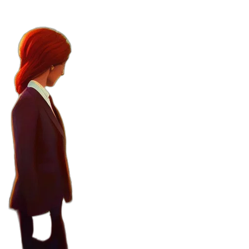 jacket, dress, staff, robot transparent PNG cut-out