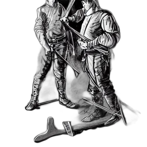 sword, weapon, staff, jacket transparent PNG cut-out