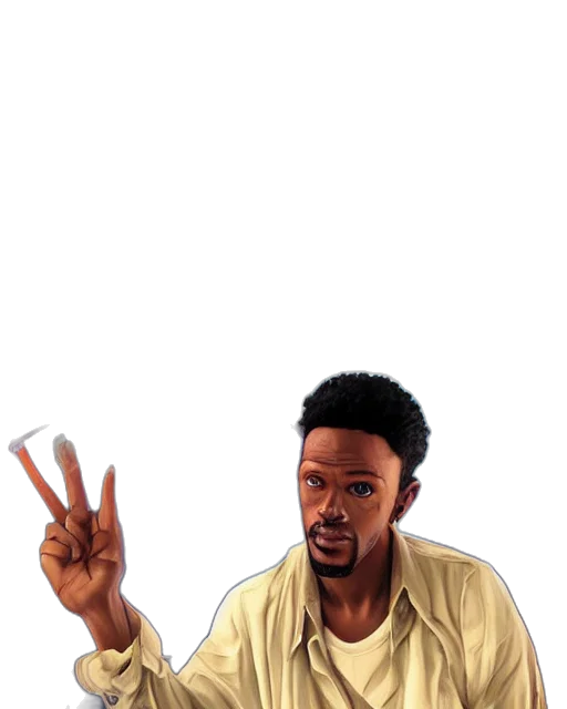 face, staff, weapon, jacket transparent PNG cut-out