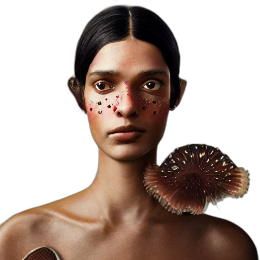 mask, hair, face, jewelry transparent PNG cut-out