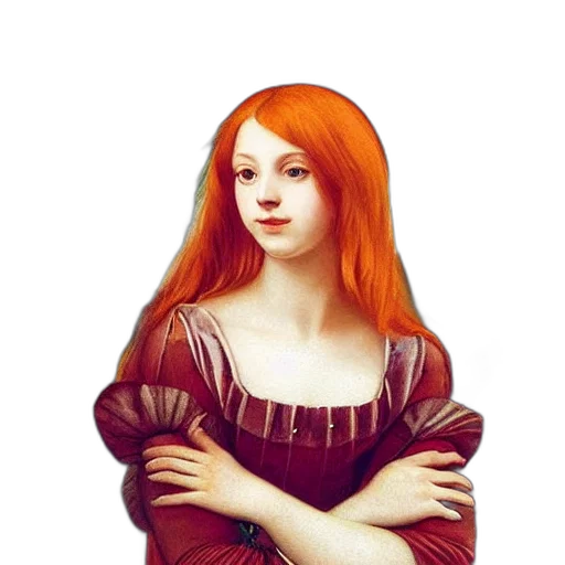 dress, face, crown, hair transparent PNG cut-out