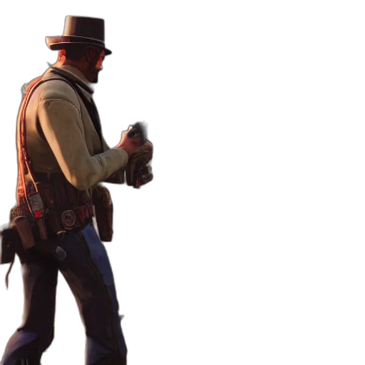 weapon, hat, staff, jacket transparent PNG cut-out
