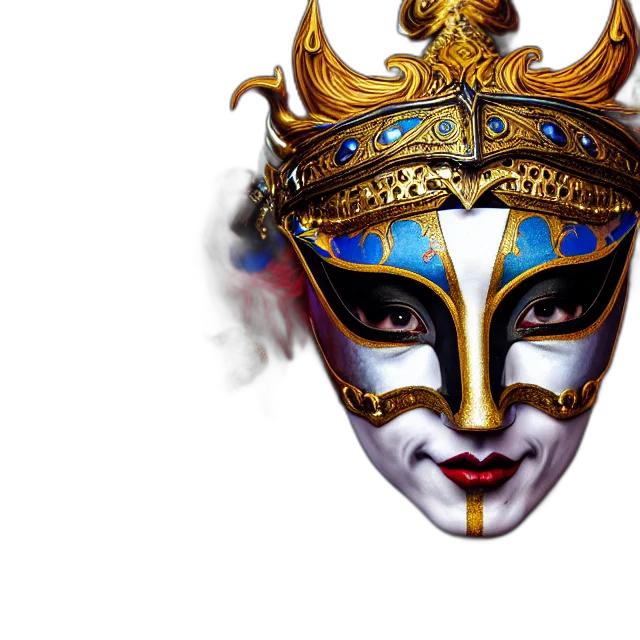 mask, crown, face, fantasy art transparent PNG cut-out