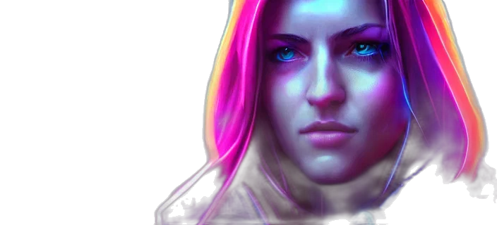 face, cyberpunk, concept art, fantasy art transparent PNG cut-out