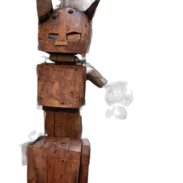 robot, mask, staff, creature transparent PNG cut-out