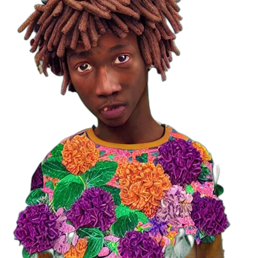 flower, face, jacket, dress transparent PNG cut-out