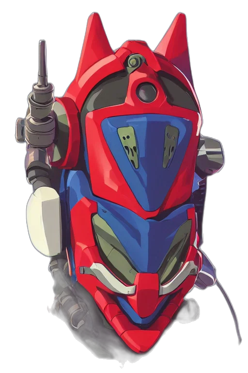 robot, jacket, weapon, mask transparent PNG cut-out