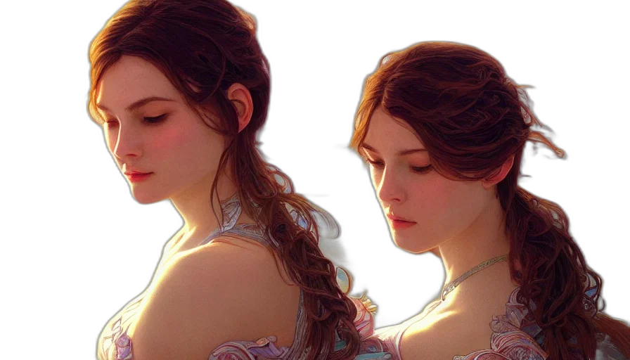 dress, crown, photorealistic, oil painting transparent PNG cut-out