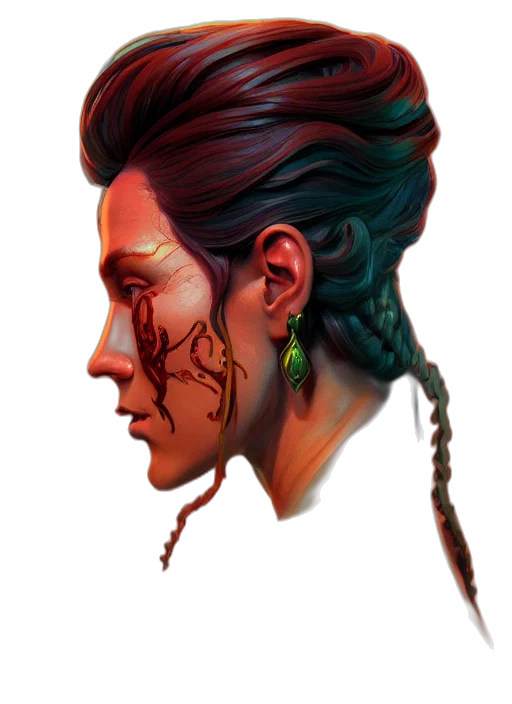 face, mask, hair, creature transparent PNG cut-out