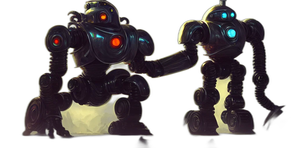 robot, weapon, concept art, 3d render transparent PNG cut-out