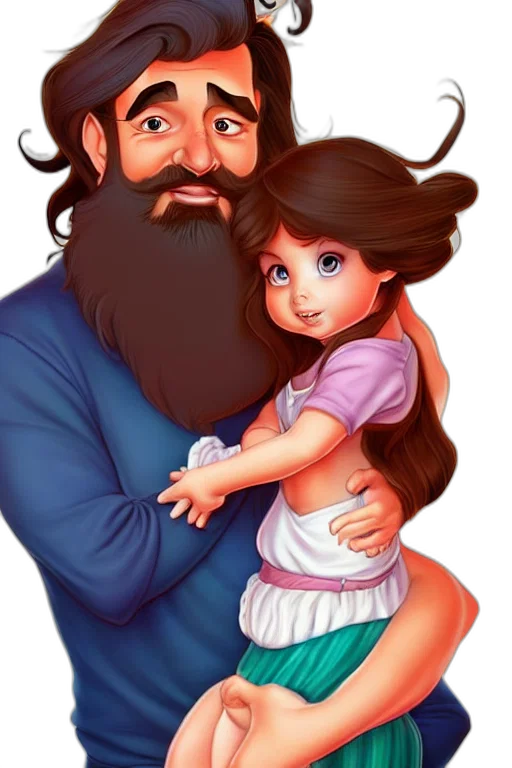 hair, cartoon, oil painting, photorealistic transparent PNG cut-out
