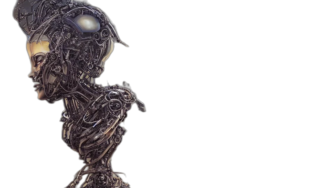 robot, concept art, 3d render, outer space transparent PNG cut-out