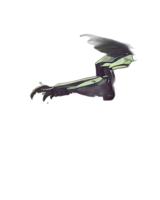 dragon, robot, staff, creature transparent PNG cut-out