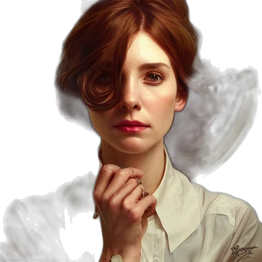 face, dress, staff, hair transparent PNG cut-out
