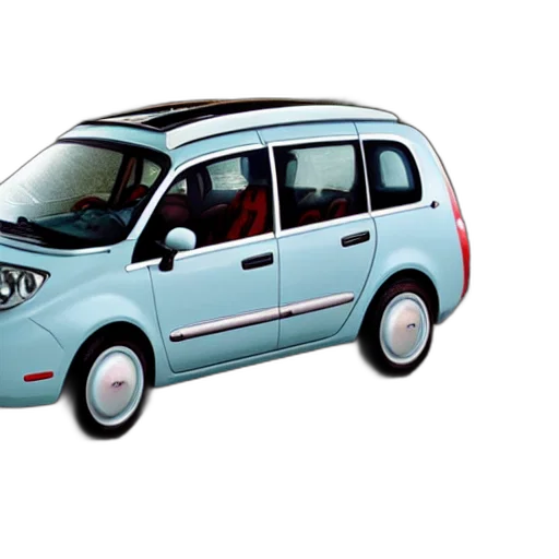 car, 3d render, photorealistic, family transparent PNG cut-out