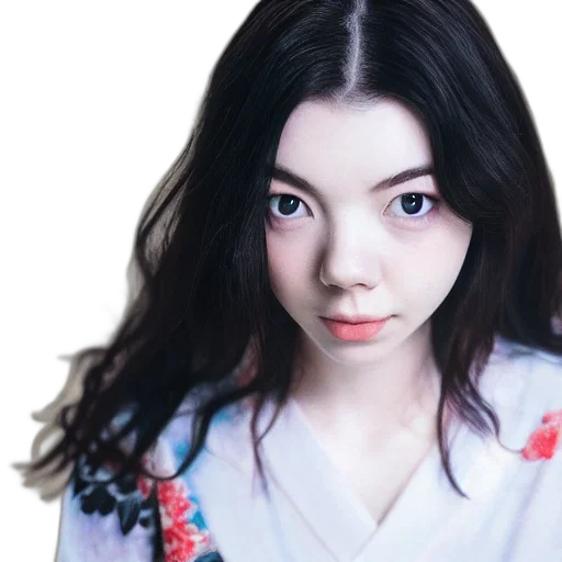 face, dress, flower, hair transparent PNG cut-out