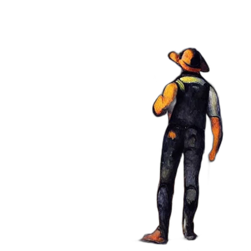 jacket, mask, staff, creature transparent PNG cut-out