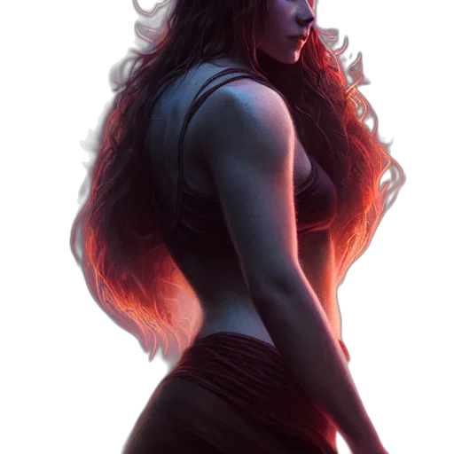 hair, dress, creature, concept art transparent PNG cut-out
