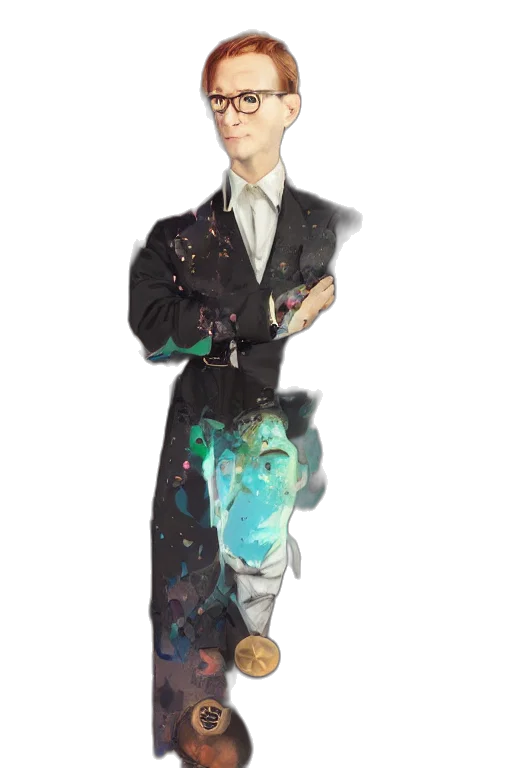 jacket, staff, robot, face transparent PNG cut-out