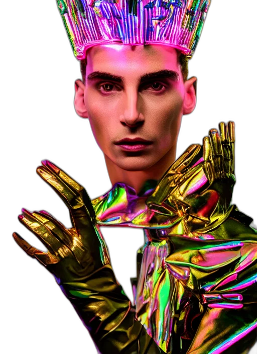 crown, robot, face, hair transparent PNG cut-out