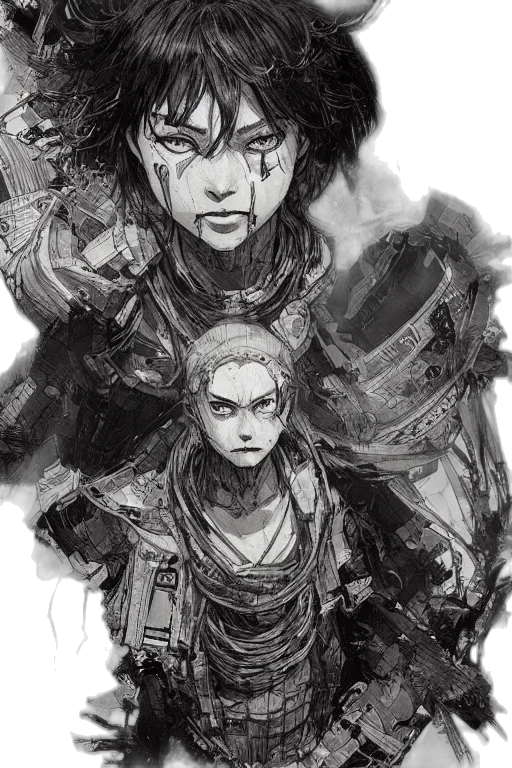 weapon, face, concept art, comic book art transparent PNG cut-out