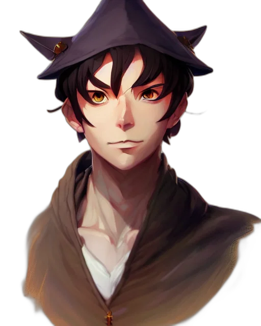 hat, staff, crown, face transparent PNG cut-out